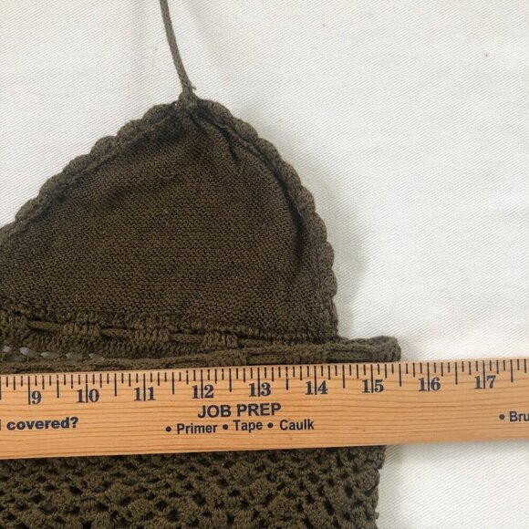 Homemade Crochet Y2K Green Halter Crop Top Small Sweetheart Festival Whimsigoth - Picture 8 of 9